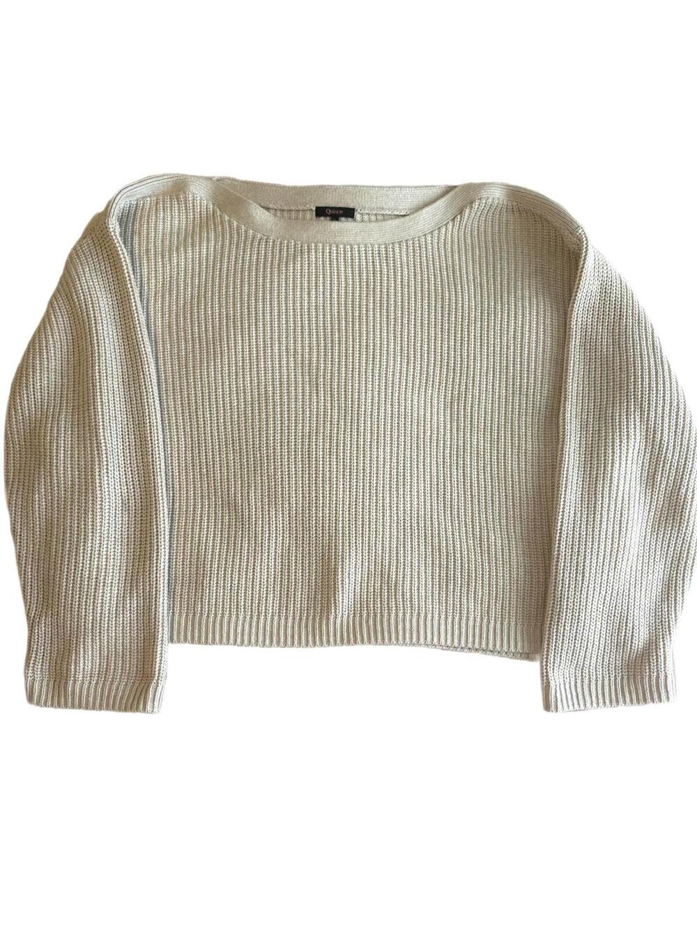 Quince Organic Cotton Knit Sweater XL Cream